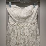 B Darlin B. Darlin White Floral Crochet Lace Overlay Strapless Fit & Flare Mini Dress Photo 1