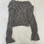 ZARA Black & White Pattern Ruffle Blouse Photo 3