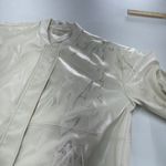 Maeve‎ Jacket Womens Large Ivory Marbled Oversized Faux Leather Bomber Anthro Photo 12