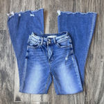 Bridge by GLY  Jeans Women 25 Flare wide leg Blue Distressed Denim hippie western Photo 0