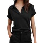 Banana Republic NWT  Linen Blend Polo Shirt Relax Fit Black L Photo 0