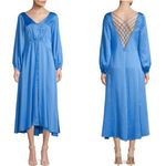 Free People  Midi Dress Satin V-Neck Open Cross Back Size 2 New w/Tag Photo 1