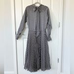 Birgitte Herskind Houndstooth Longsleeve Midi Dress Blue Size 12 Photo 5
