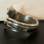 TAXCO Sterling Silver 925 and Abalone Shell Inlay Hinged Cuff Bracelet Photo 5