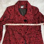 City Girl Nancy Bolen Blazer Jacket Red Black Embroidered Button Size Small Photo 10