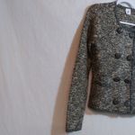 CAbi  Ritz Double Breasted Tweed Sweater Jacket Chunky Knit Brown Gray Size S Photo 3