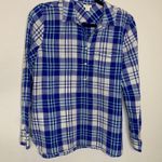 J.Crew Blue Plaid Popover Cotton Shirt Sz Medium Photo 5