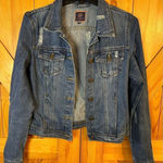 Boom Boom Jeans Boom Boom Denim Jacket Womens Size Medium Blue Distressed Casual Pockets (8111) Photo 0