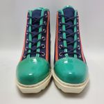Opening Ceremony Grunge Lace Up Sneakers Canvas Booties Color Block Size EU 37 Photo 2
