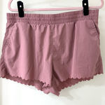 JoyLab Dusty Pink Rose Scalloped Hem Athletic Running Shorts, Size XL Photo 0