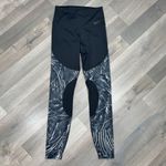 Nike Power Gym Flutter Feathers Print Leggings Black Grey Womens Small Photo 4