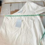 Hill House Mila One Shoulder Mini Dress White Linen Size Medium Photo 7