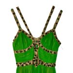 Mandalay Jade Green Gold Silk Beaded Maxi Long Gown Evening Formal Dress Women 8 Photo 1