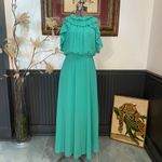 NWT Dixie Tiffany Ruffle Elastic Waist Maxi Dress Size Large 🧡🎀 Green Photo 2