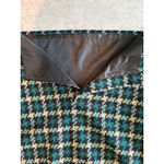 Pendleton Wool Skirt Size 10 Houndstooth Tweed Teal Black Vintage Made in USA Photo 4
