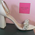 Kate Spade NIB Rosa Pearly Stud Ankle-strap Block Heels Ivory Parchment Size 6.5 Photo 6