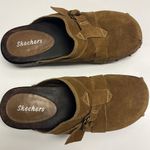 Skechers Women's Wooden Clog Platform Brown Suede Leather Slip On US 8 Photo 2