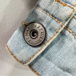 Z Cavaricci Size XS Distressed Cropped Denim Jacket Sweatshirt Removable Hoodie Blue Photo 3