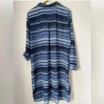 NWOT Two by Vince Camuto Sheer Button Front Shirt Dress Size Medium. Blue Photo 9