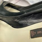 Steve Madden open toe leather heels black w/tan heels and soles sz 8 Photo 5