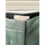 Tory Burch  Leather Mid Rise Slim Straight Leg Trouser Pant Green Women's Size 2 Photo 2