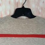 Gap  Oatmeal Wool Blend Orange Stripe V Neck Cardigan Photo 6