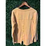Anthropologie Pilcro by  Large Distressed Long Sleeve Split Hem Tunic Top Gold Photo 5
