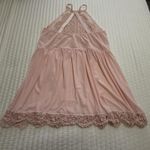 Torrid Light Pink High Neck Halter Top Lace Sheer Babydoll Slip Plus Size 4 4X Photo 4