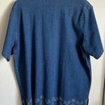 Quacker Factory  Denim Button-Up Shirt size L‎ Photo 2