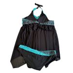 Swimsuit Tankini Black & Blue 3XL Halter Swimdress with Swim Bottoms Plus‎ Size Size undefined Photo 6