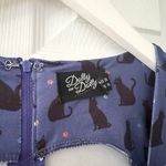 Dolly and Dotty Unique Vintage Billie Purple Black Cat Silhouette Flare Dress 10 Photo 6