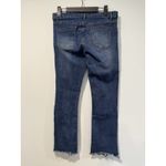 Little Prince Jeans Womens 30" Straight Leg Stretch Raw Hem Travel Concert Blue Photo 1