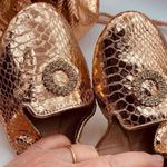 Joan Boyce ballet flats and drawstring bucket bag in rose gold faux leather Pink Size 6 Photo 2