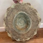 Boho Beaded Straw Knitted Sun Beach Hat Tan Photo 4