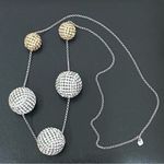 Swavorski SWAROVSKI Signed Ladies PIN-UP Crystal Rhinestone Silver Gold Balls 30” Necklace Photo 11