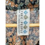 Free People  Easy Ride Brown‎ Floral Button Down Shirt S Sheer Boho Cottagecore Photo 2