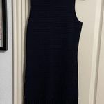 Michael Kors Navy Ribbed Knit Dress Blue Size M Photo 2