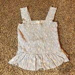 LC Lauren Conrad Lauren Conrad Smocked Tank Top Ruffle Hem Floral Print Sleeveless Medium Photo 0
