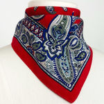 Vintage Square Paisley Scarf in Red | 30.5” x 29.25” Photo 0