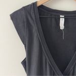 Anthropologie Daily Practice by Montauk V-Neck Dress Black Wrap Mini Cotton Tie Photo 10