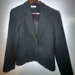 Talbots Talbot’s women’s One Button Black Blazer small career shoulder pads business Photo 0