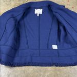 Rebecca Taylor  Tweed Navy Blue Fringe Moto Jacket
Size: 6 Photo 10