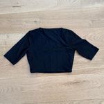 Naked Wardrobe  - Slim Fit Short Sleeve Crew Neck Crop Top in Black Photo 3