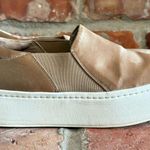 Vince Warren Tan Satin Platform Slip On Sneakers Photo 2