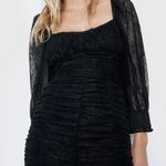 ZARA NWT Stunning  Black Draped Dress With Lace Photo 2