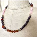 Pink purple orange beaded necklace Photo 5