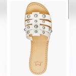Marc Fisher Tan and White Studded Slide Leather Pava Sandal Flats Photo 3