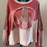 POL  brand cut and sew peace emblem long sleeve french terry top Photo 0