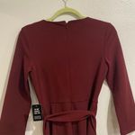 EXPRESS Burgundy Belted Midi Dress Sz XS NWT Photo 8