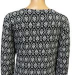 Anne Klein  Black White Rayon Spandex Lightweight Long Sleeve V Neck Dress Large Photo 6